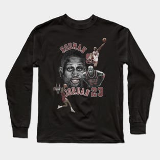 Dennis Rodman Bulls 91 & Michael Jordan 23 Vintage Long Sleeve T-Shirt